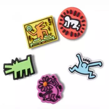 Crocs Keith Haring Zibbitz Set Of 5 10012735 FREE