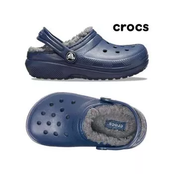 Crocs Kids Adult Classic Lined Clogs Fur Indoor Shoes K 207010 459 navy210
