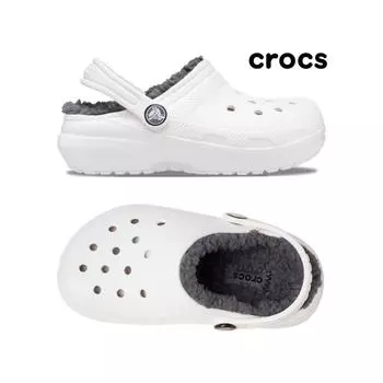 Crocs Kids Adult Classic Lined Clogs Fur Indoor Shoes K 207010 10m white200