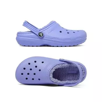 Crocs Kids Adult Classic Linen Clogs Fur Indoor Shoes K 207010 5py digital violet210
