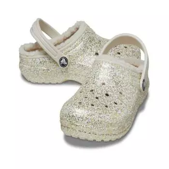 Crocs Классические блестящие сабо с подкладкой для малышей Stuco 207463 160 beige/C5