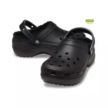 Crocs Классические сабо на платформе с подкладкой, черные 207938 001 230/black