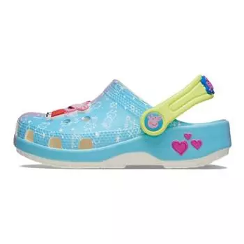 Crocs Кроссовки Peppa Pig x Classic Clog для малышей, синие, розовые, градиентные, многоцветные 210476-90H 27-28