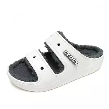 Crocs Men woMen Classic Cosy Sandals Fur Slippers White 207446 100 207446100/230mm(M4/W6)