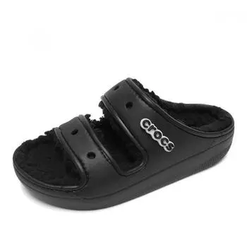 Crocs Men woMen Classic Cosy Sandals Fur Slippers Black 207446 060 207446060/230mm(M4/W6)