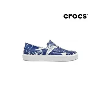 Crocs мужские Cityrain Roca тропические слипоны синие 204806 4hb M7250