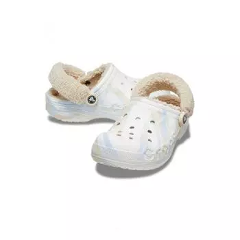 Crocs Обычный BAYA LINED FUZZ STRAP MARBLED CLG WHM 23FUCL209241 WHITE MULTIZ94S/230
