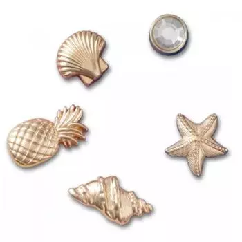 Crocs Ocean Metal Zibbitz Set Of 5 10013681 FREE