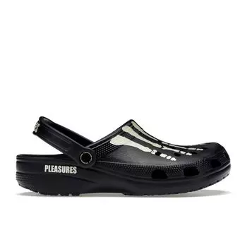 Crocs Pleasures x Classic Clog Skeleton - Кроссовки унисекс светящиеся в темноте Черные 208267-001 39-40