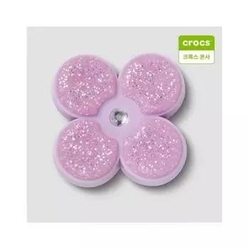Crocs Purple Glitter Flower Gibbitz Charm 10014801 shuffle