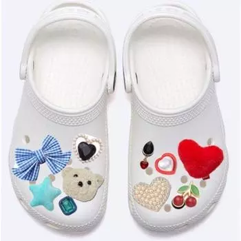 CrocS Ribbon Zibbitz Collection S Gbitz/beige fur ribbon