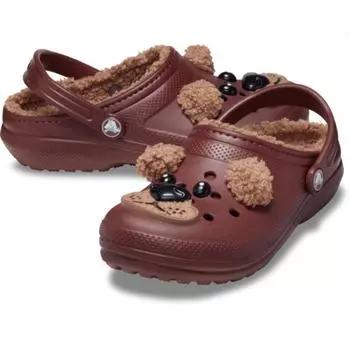 Crocs Сабо для малышей ClassicIc LINED I Am Brown Bear, цвет темная глина 210019 2 фл. C5(120mm)