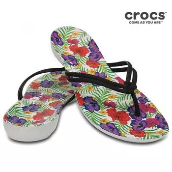 Crocs Сандалии-тапочки Tqj 204196 0cv Crocs Isabella Graphic Flip W Blk Flr 220