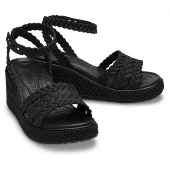 Crocs Сандалии-тапочки Tqj 209994 060 Brooklyn Woven Ankle Strap Wdg Blk Blk 240