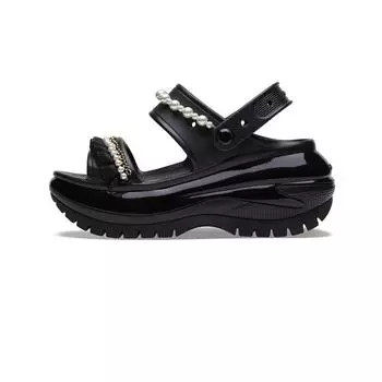 Crocs Сандалии женские EVA Classic Pearl Shine Slide, черные 210179 38-39