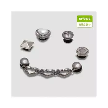 Crocs Silver Romantic Set Of 5 Gibbitz Charms 10013669 onefree