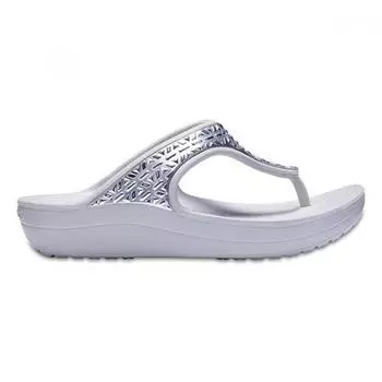 Crocs Slipper Sandals Tqj 205129 178 Sloan Graphic Etched Metallic Flip 250