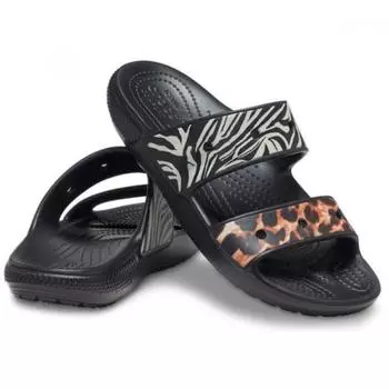 Crocs Slipper Sandals Tqj 207847 0c4 classicCrocsanimalremixsandal Blk Mlti 250