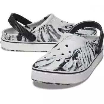 Crocs Slipper Sandals Tqj 208601 066 Off Court Marbled Clog Blk Whi 240