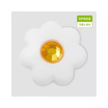 Crocs Small White Flower Gibbits Charm 10011638 onefree