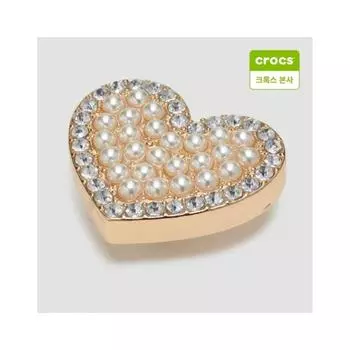 Crocs Sparkling Pearl Heart Zibbitz Charm 10013394 onefree