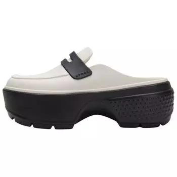 Crocs Stomp Loafer льняные черные мужские кроссовки кремовые 209937-1HR 37-38
