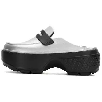 Crocs Stomp Loafer серебристо-черные кроссовки унисекс 210363-01V 34-35