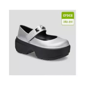Crocs Stomp Metallic Mary Jane Silver 210437 040 M5W7/040