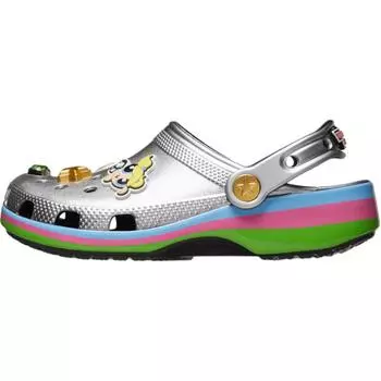 Crocs Суперкрошки x Classic Clog Детские кроссовки Металлик Серебристый 210264-001 30-31
