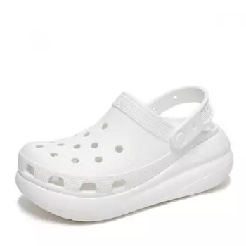 Crocs Тапочки Classic Crush Platform Common Platform, белые 207521 100 207521100/230mm(M4/W6)