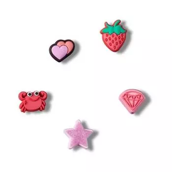 Crocs Tiny Pink Set Of 5 Gibbitz 10014107 shuffle/one sizefree