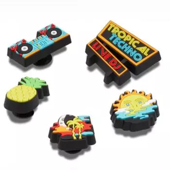Crocs Tropical Techno Dj Zibbitz 5 Pack 10011562 FREE