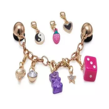 Crocs Unique Chain Charm Set Of 5 Gibbitz 10012955 shuffle/one sizefree