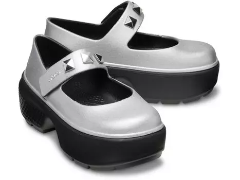 Crocs Unisex Adult Stomp Mary Janes 9 Мужские балетки, серебристые, женские/7 серебряный