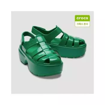 Crocs Unisex Stomp Hi sHine Fisherman Sandals 210057 3wh 3WH green ivy/M4W6