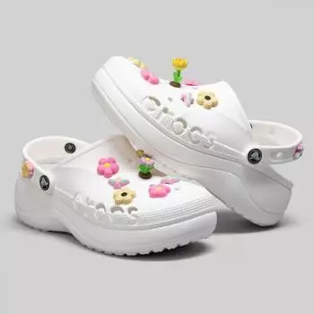 Crocs Vaya Platform Clogs White 208186 100 W5(220mm)