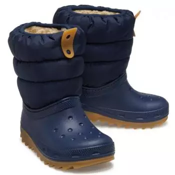 Crocs Winter Classic Puff Boots Kids Navy 207684 4pq C11(175mm)
