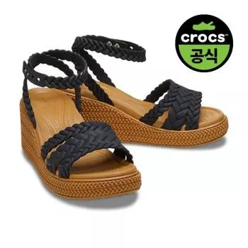CrocS Women S Brooklyn Woven Ankle Strap Wdg Bk 24SwSd209994 BLACK Z001/W6 230