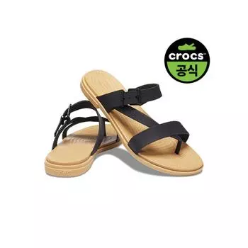 CrocS Women S CrocS Tulum Toe Post Sandal W Bkt BLACKTAN Z00W W6 230