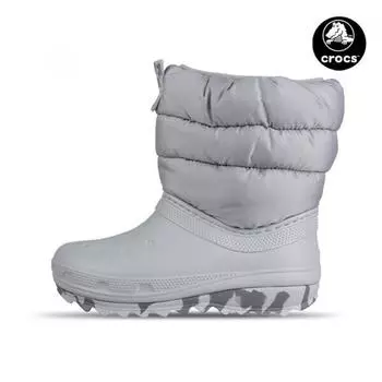 Crocskies Classic Neo Puff Kids Junior Winter Winter Boots Grey 207684 007 207684007/C12180