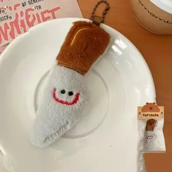 Croissant Food Plush Keychain Cartoon Bag Pendant Cute Plush Bread Key Chain Hanging Accessory Style 1