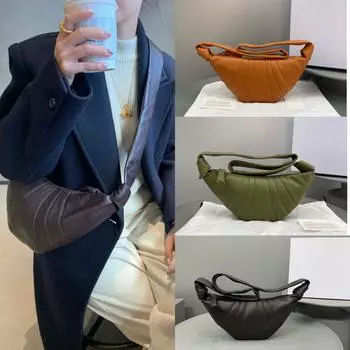 Croissants, Croissants, Single-shoulder, Cross-chest Dumplings, Niche Texture Leather, Baguettes Under The Armpits, Waist Bags