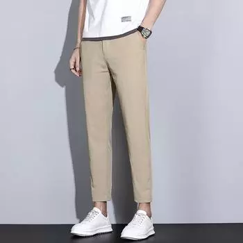 Cropped Pants for Men and Men s Business Casual Pants for Summer Elastic Slim Fit for Nine-point Slim Pants for Men 28