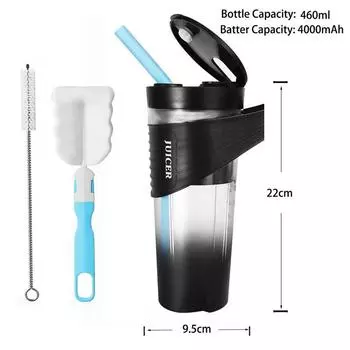 Cross-Border Hot Portable Blender Portable Juicer Fruit Electric Juicer Cup High Power 150W Black (English manual)