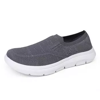 Cross-Border Large Size Women s Casual Sports Shoes a Footstool Lazy Shoes with Mesh for Summer Winter Walking for Couples 38 серый