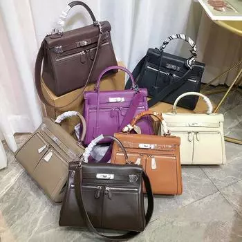 Cross Border Натуральная кожа Женская сумка Ретро Сумка Двойной карман Молния Широкий плечевой ремень Верхний слой коровьей кожи Сумка на одно плечо Сумка через плечо 28x20x10cm бездна