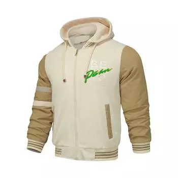 Cross Border Новая теплая бейсбольная куртка Хлопковая куртка Бейсбольная куртка для мужчин Independent Station с капюшоном Куртка мужская XXL кислотные зеленого