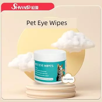 Cross-Border Pet Supplies Pet Ear Cleaning Wipes Ear Care Finger Stall Ear Mite Removal Cat Dog Ear Cleaning English Neutral Pet Eye Wipes (100) 1