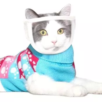 Cross-Border Supply New Arrival Pet Anti-Bite Anti-Scratch Cleaning Mask Cat Breathable Head Cover Pet Supplies Shopping worry-free S