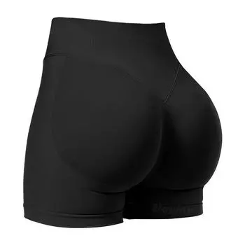 Cross-Border Tight High Waist Hip Raise Yoga Pants Seamless and Breathable Quick-Drying Nude Feel High Elastic Sports Fitness Short Shorts Women Black XL code 70.00 kg-77.50 kg